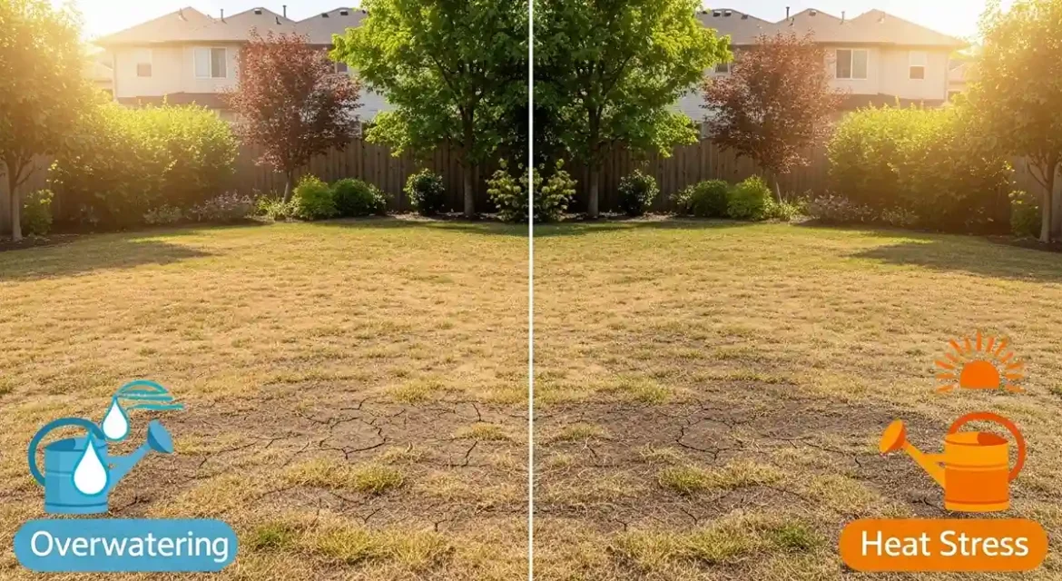 lawn turning brown causes