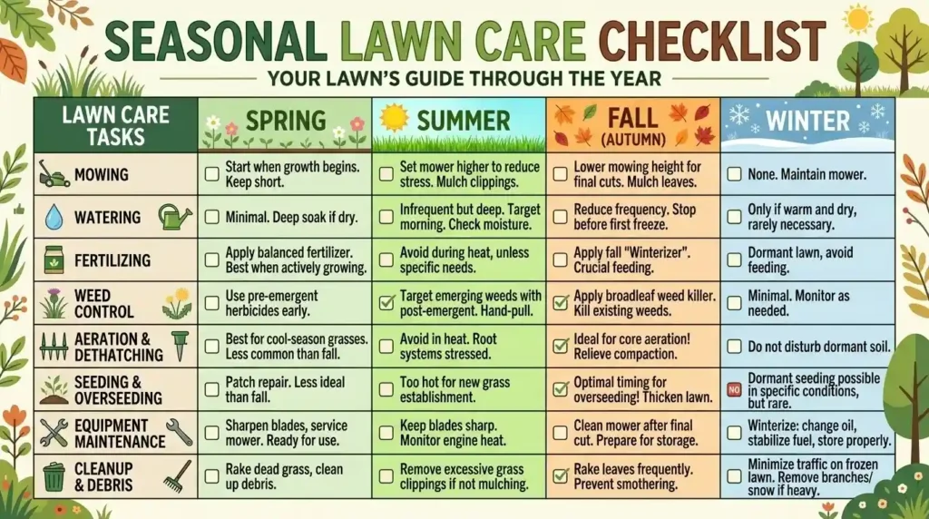 seasonal lawn care checklist
